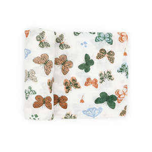Little Unicorn - Cotton Muslin Swaddle - Butterflies