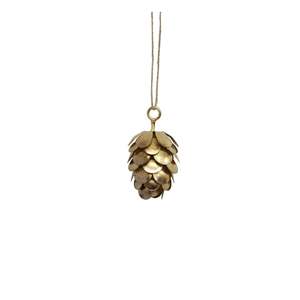 French Country Collection: Hanging Pinecone Short Gold