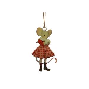 Maggie Red Check Hanging Mouse