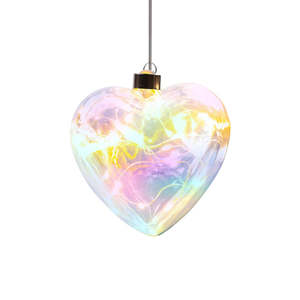 Hanging Glass Light: Pearl Tint Heart