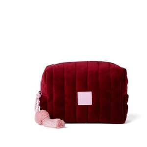 Bags: Cosmetic Case - Burgundy Velvet
