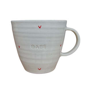 Kitchenware: Brogan Handmade Pottery - Mug - Hearts Babe