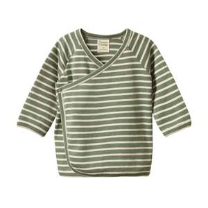Baby Accessories: Nature Baby - Kimono Jacket - Nettle Twin Stripe