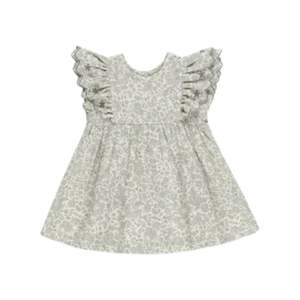 Quincy Mae - Alina Dress - Blue Blossom - Ivory