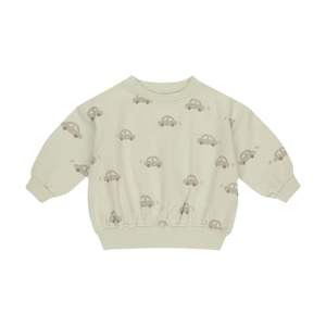 Childrens Clothing Sale: Quincy Mae - Relaxed Sweatshirt - Cars Mint
