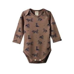 Childrens Clothing Sale: Nature Baby - Merino Esseintial L/S Bodysuit - Foxy Print Merino