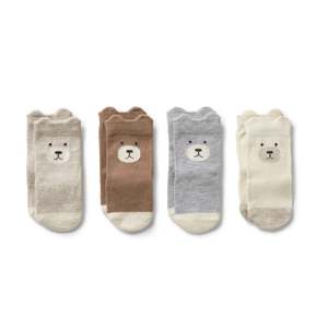 Socks: Wilson & Frenchy - Boys Organic 4 Pack Baby Socks - Oat, Cloud, Blue, Walnut