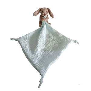 Petite Vous- Muslin Comfort Blanket Benny the Bunny Blue