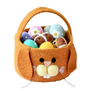 Felt Brown Bunny Basket