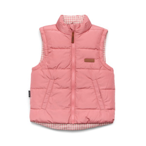 Children Clothing: Crywolf - Reversible Eco Vest - Rose Gingham