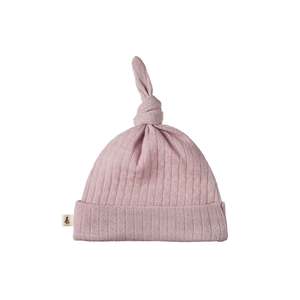 Nature Baby - Merino Wool Knotted Beanie Pointelle - Lilac