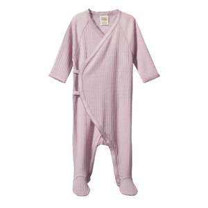 Nature Baby - Merino Wool Kimono Stretch & Grow Pointelle - Lilac