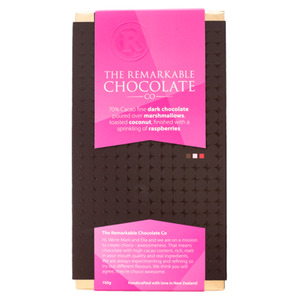 Dark Chocolate Marshmallow Coconut and Raspberries