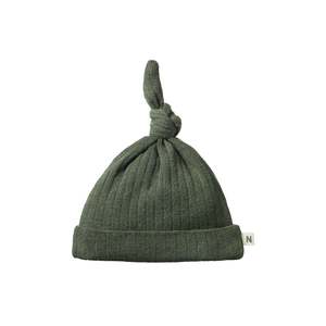 Hats 1: Nature Baby - Merino Wool Knotted Beanie Pointelle - Thyme