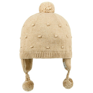 Organic Earmuff Popcorn Beanie - Driftwood