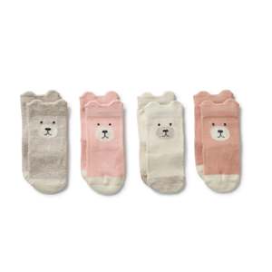Wilson & Frenchy - Girls Organic 4 Pack Baby Socks - Buttermilk, Oat, Fairy Pink, Plum