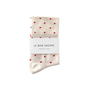 Le Bon Shoppe - Patterned Sneaker Sock - Cream/Red
