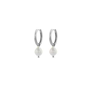 Sophie - Pearl Hoop Huggies - Medium