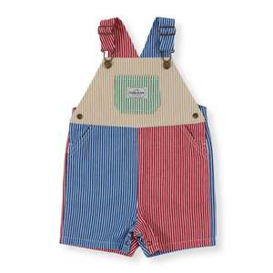 Children Clothing: Goldie + Ace - Patchwork Stripe Burton Overalls