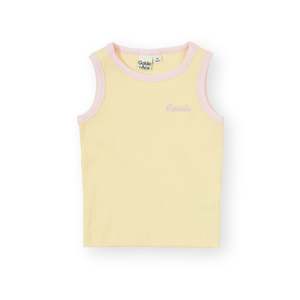 Goldie + Ace - Embroided Colour Pop Rib Singlet - Yellow/Pink