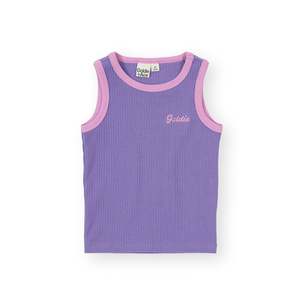 Goldie + Ace - Embroided Colour Pop Rib Singlet - Purple