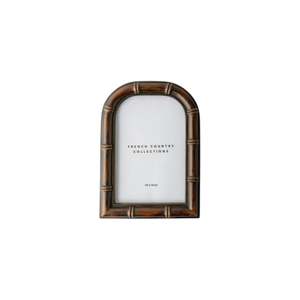 Living: Bamboo Round Top Photo Frame - Black 4x6
