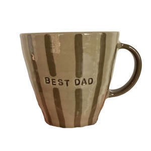 Brogan Handmade Mug - Green Stripe Best Dad Mug
