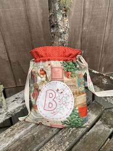 Christmas: Alphabet Birds - Drawstring Bag