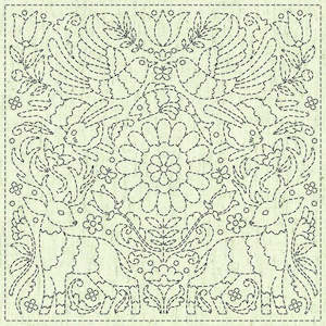 Patterns: Sashiko Stitchery Cloth Square - Good News