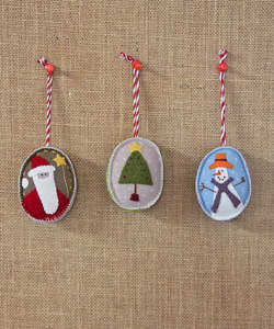 Christmas: Snowman and Santa Decorations - Pattern