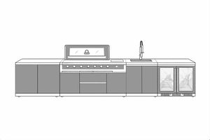 COVER POPULAR FOR GASMATE GALAXY CUPBOARD+ BBQ + SINK + DOUBLE FRIDGE The Cover Company