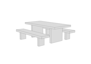 COVER SUITABLE FOR MODULO CONCRETE DINING SET The Cover Company