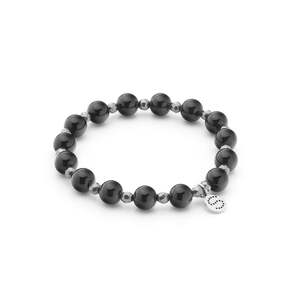 Silk And Steel: Silk & Steel - Aurora Bracelet Black Onyx + Silver