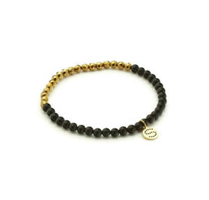 Silk And Steel: SILK & STEEL - Party at the Front Bracelet Black & Gold