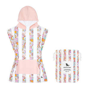 Dock & Bay Retreat Poncho Kids Pink Power