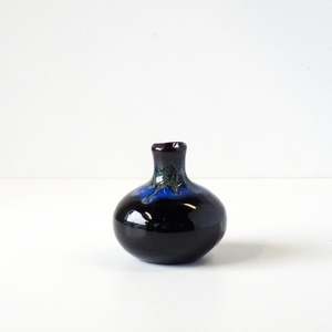 Naibu Pottery: Naibu - Black with Blue Drip Vase