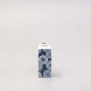Naibu Pottery: Naibu - White Posy Oblong Vase