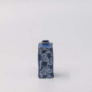 Naibu - Indigo Chrysanthemum Oblong Vase