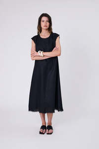 Marlow - Costa Linen Dress - Black