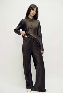 Silk Laundry: Silk Laundry - Bias Cut Pants Mantis