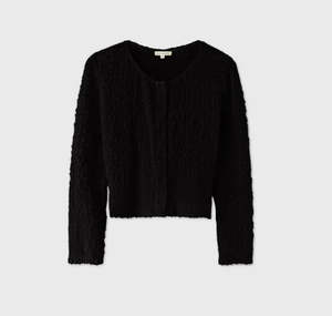 Silk Laundry: Silk Laundry - Pebble Long Sleeve Elena Top Black