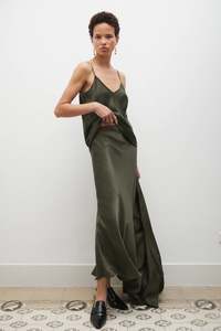 Silk Laundry - Bias Cut Skirt - Pine