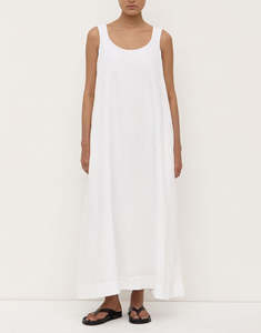 Dresses: Assembly Label - Maree Linen Midi Dress - White