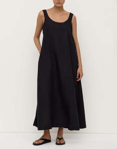 Dresses: Assembly Label - Maree Linen Dress - Black