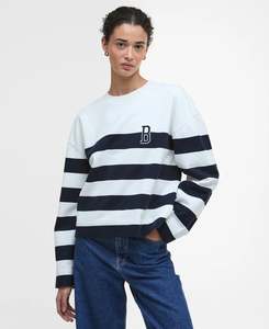 Sweaters Knitwear: Barbour - Faye Sweatshirt - Cloud/Navy Stripe