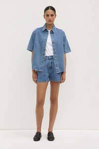 Denim: Assembly Label - Boxy Denim Sort - Dark Stone