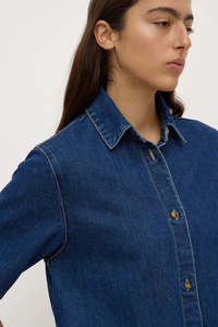 Denim: Assembly Label - Neera Denim Mini Shirt Dress - Heritage Blue