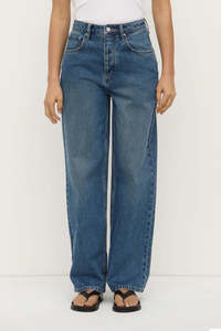 Denim: Assembly Label - Oversized High Rise Jean - Dark Indigo Fade