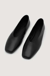 Footwear: Assembly Label - Andrea Leather Ballet Flat - Black