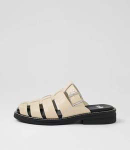 Footwear: Rollie - Mule Fisherman Bone Croc